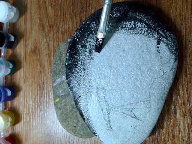 石头画——浪漫、美妙的星空。（原来石头可以这样玩！）