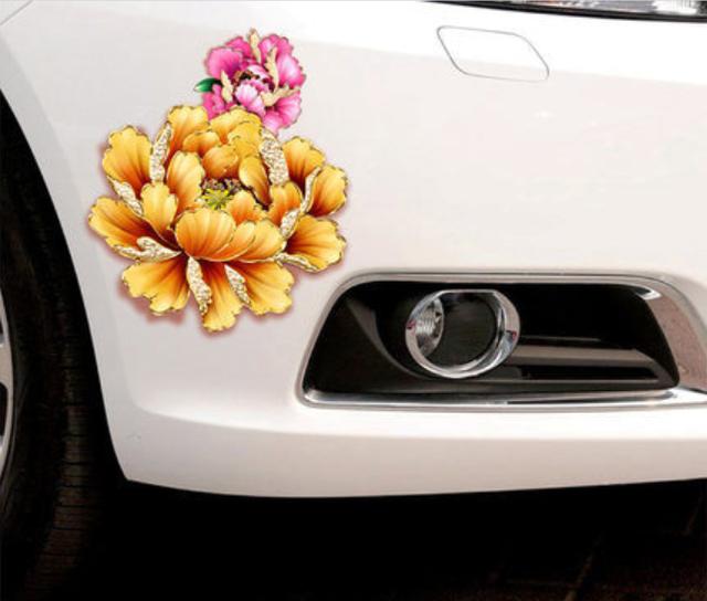 3D个性花朵创意汽车贴纸 