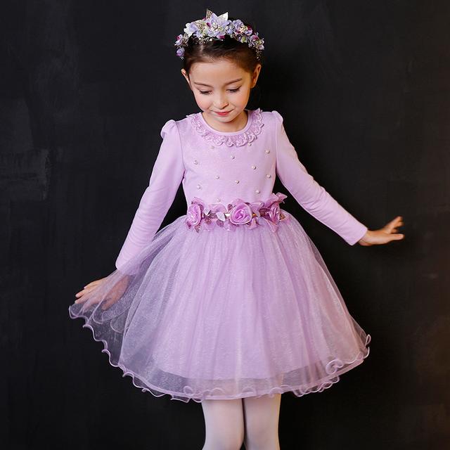紫色网纱蓬蓬连衣裙 
