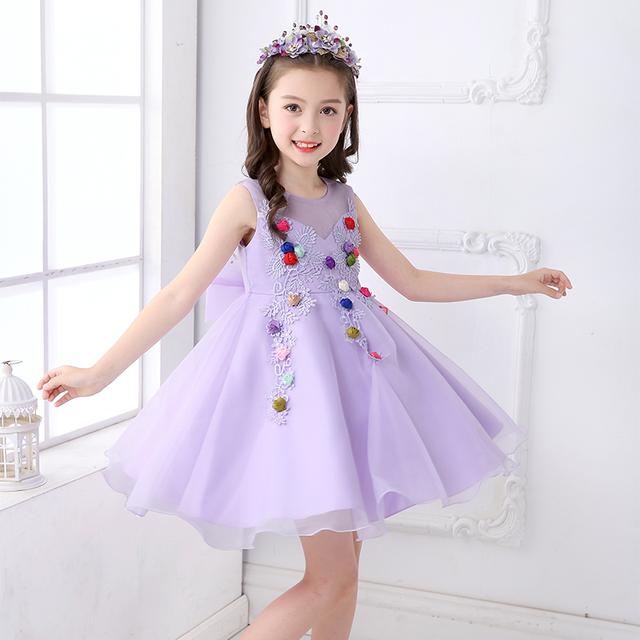 紫色蓬蓬儿童连衣裙 
